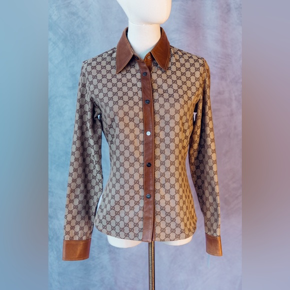 Vintage Tom Ford auth- Gucci Vintage Tom Ford Monogramed top - Picture 1 of 8